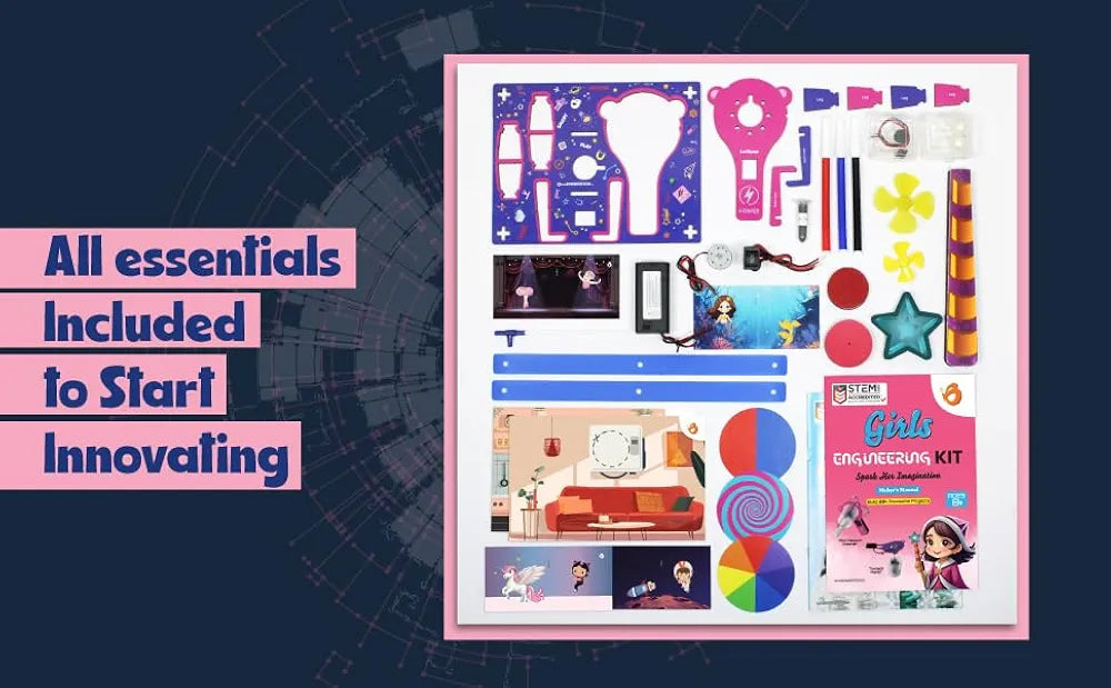 Butterfly EduFields 100+ STEM Engineering Project Kit for Girls Ages 8 10 12 15 Years | Ultimate DIY Science Experiments for Kids | Educational Engineering Toys Best Birthday Gift idea