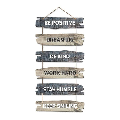 Artvibes Decorative Wall Hanging Wooden Art Decoration Item for Living Room | Quotes Decor Item | Set of 6
