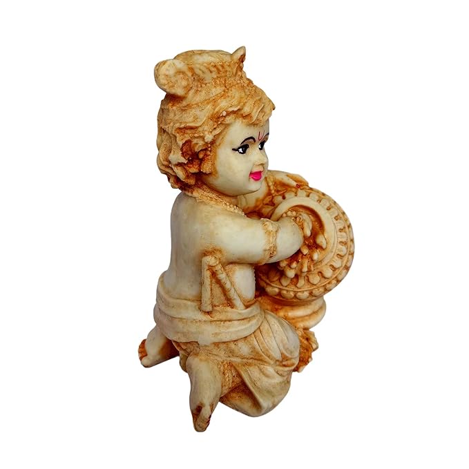 Newven Poly Marble Handcrafted Krishna showpiece Hindu god Idol Decorative Statue