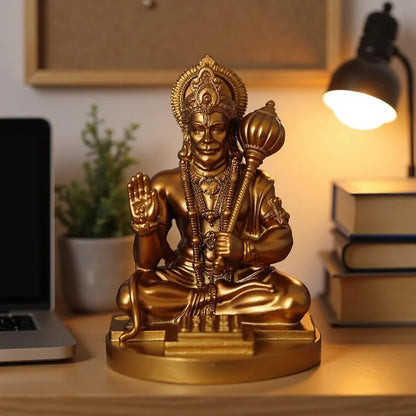 Unovate Lord Hanuman Idol for Car Dashboard Gold