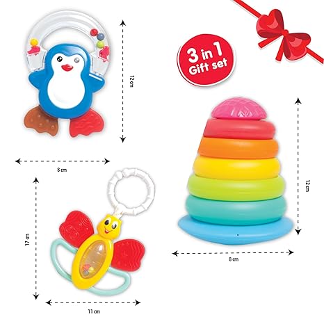 Funskool Plastic Giggles Baby's Gift Set Multicolour Baby Toy Gift Set for New Born