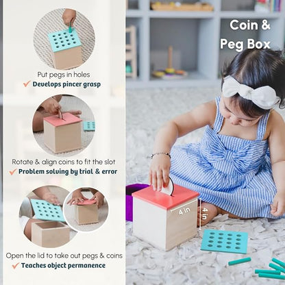 Curious Cub Montessori Learning Wooden Toys | Brain Development Problem/puzzle Solving | Hand-eye Coordination