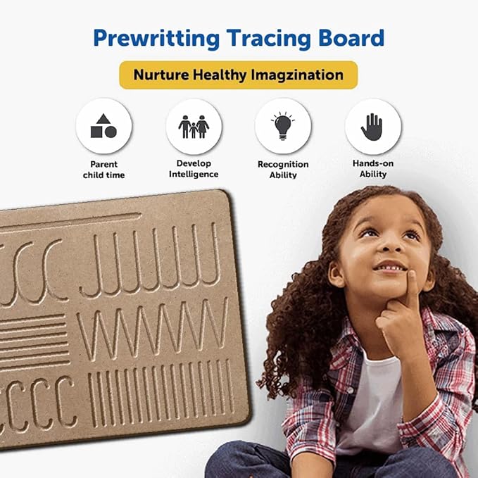 Mini Leaves Wooden Pattern Tracing Board | Beginner Tracing Board for Kids 2+ Years | Hand Writing Practise Board