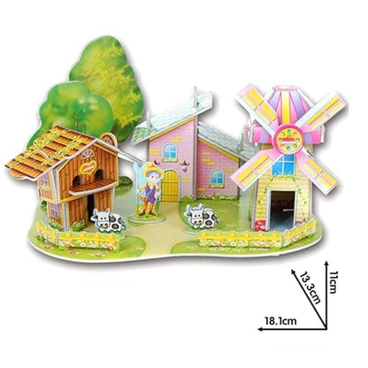 Webby Diy Cozy Farm Building Jigsaw Puzzle with Real Plant Eductaion Toy 38Pcs