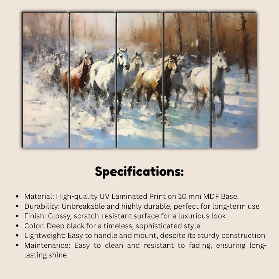 Livin'luxe Cute Kitten Wall Painting Cat & Butterfly Floral Art 5 Panel HD Painting Framed Artwork XL-35433