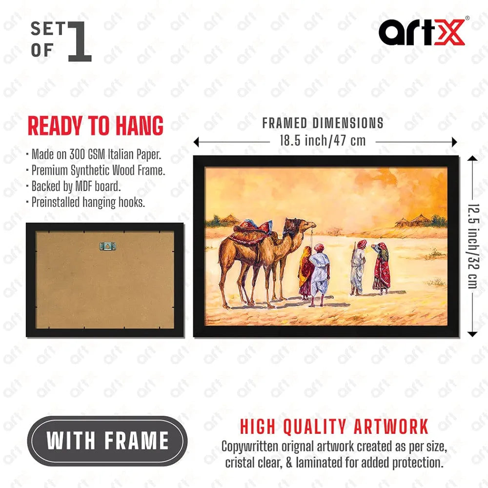 ArtX Paper Village Scene Framed Wall Art Painting AXI00285-VIL