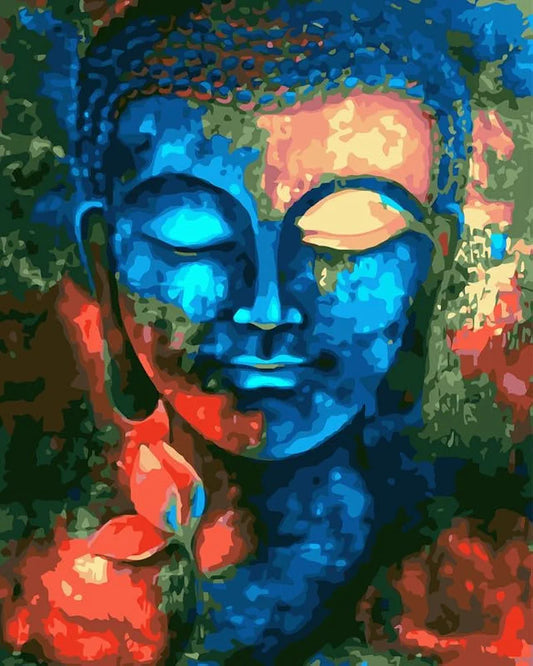 TULIP N TURTLE Buddha Diy Acrylic Paint By Number Kit For Adults Beginner Canvas Painting By Number Acrylic Painting. Wall Decoration Diy Painting Kit For Adults,Multi-Coloured