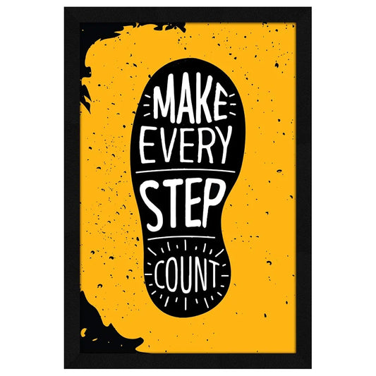 ArtX Paper Motivational Quote Make Every Step Count Wall Frame Art Painting