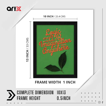 ArtX Paper Motivational Quotes Logic & imagination Wall Frame Art Painting
