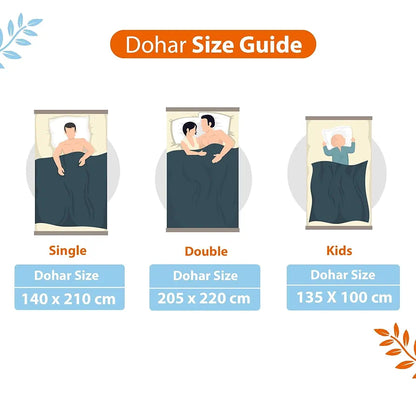 Divine Casa Floret 100% Cotton Single Dohar 120 GSM Soft & Lightweight Throw Blanket Colour Wildflower Charm