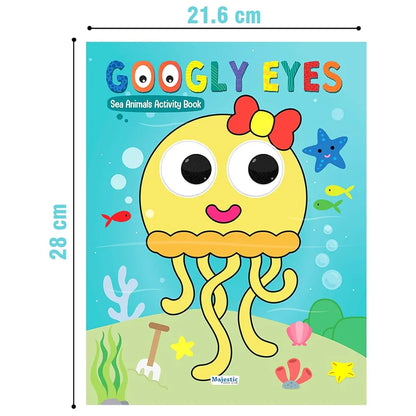 Googly Eyes Sea Animals Colouring Book for Kids I Sea Animals Activity Book featuring Adorable Characters with Oversized Googly Eyes I Perfect Gift I Fun Colouring Activity Book by Majestic Book Club
