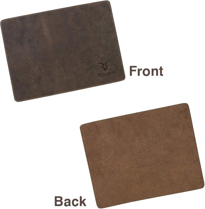 Goatter Hunter Leather Mouse Pad, Dark Brown,Standard Size