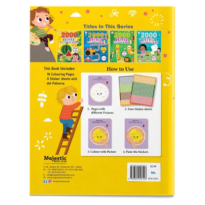 2000 Dotted Colouring Fun I Food We Eat Colouring Sticker Book for Kids Age 4+ I Packed with 2000 Stickers I 16 Pages + 4 Sticker Sheets I Fun Preschool Activity Book by Majestic Book Club