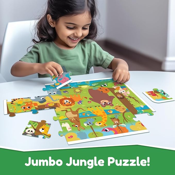 Bloomingo Search and Find Puzzle Kit | Jaunty Jungle - Discover Hidden Jungle Animals | Discovery Cards & Solution Sheet