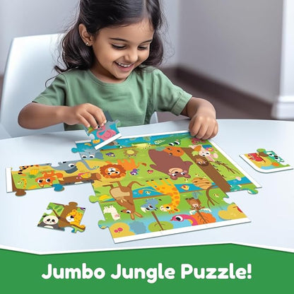 Bloomingo Search and Find Puzzle Kit | Jaunty Jungle - Discover Hidden Jungle Animals | Discovery Cards & Solution Sheet