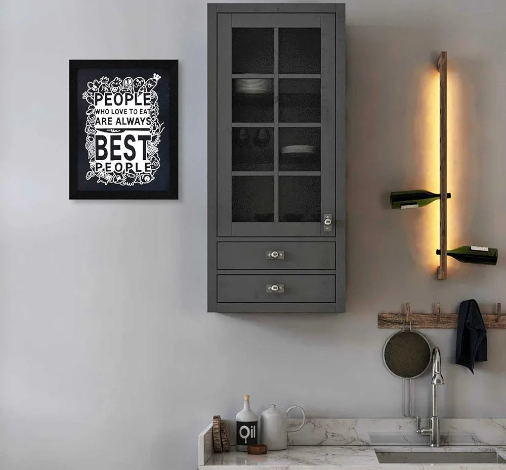 ArtX Paper People Who Love To Eat Food Quote Wall Frame Art Painting