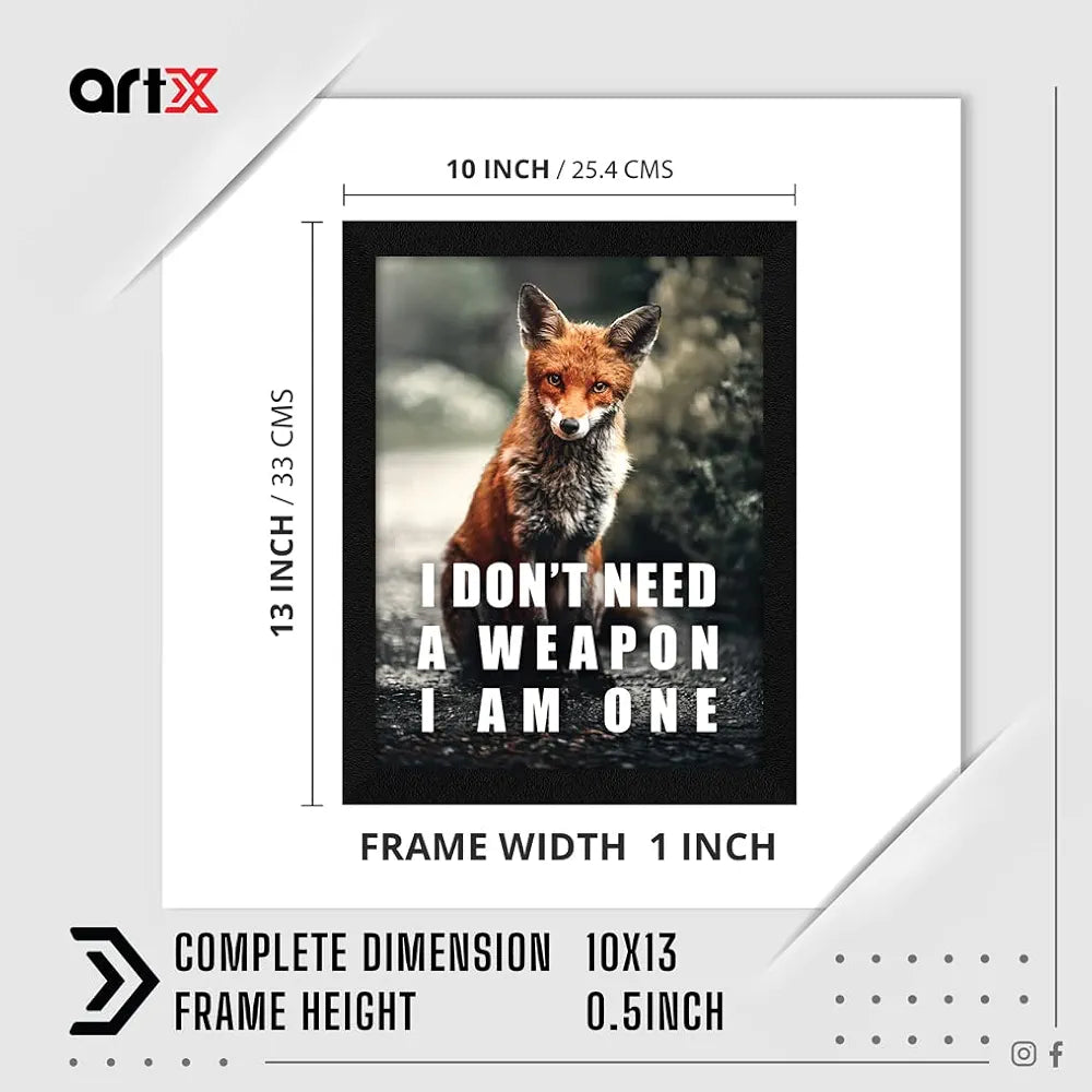ArtX Paper Motivational Quotes Weapon Wall Frame Art Painting