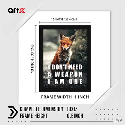 ArtX Paper Motivational Quotes Weapon Wall Frame Art Painting