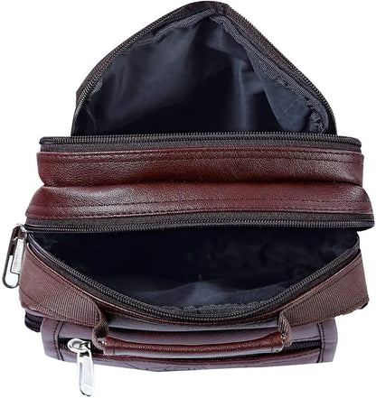 Leather World Sling Bag for Men PU Leather Messenger Cross Body Travel Office One Side Chest Shoulder Bag for Men & Women