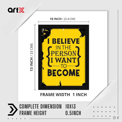 ArtX Paper Motivational Quotes Believe Wall Frame Art Painting