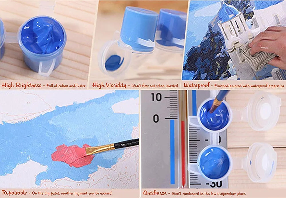HASTHIP DIY Oil Painting Paint by Numbers for Adults and Kids Gift Kits Pre-Printed Canvas Beginner with Brushes and Pigment -Xanadu 16 * 20 inch, Multicolour