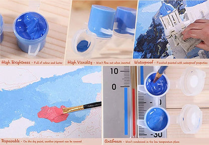 HASTHIP Wood Diy Oil Painting - Paint By Numbers For Kids And Adults Beginners Kits With Brushes .