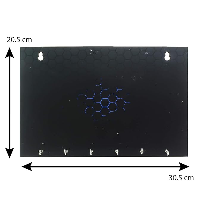 Ecraftindia Abstract Theme Wooden Key Holder With 6 Hooks