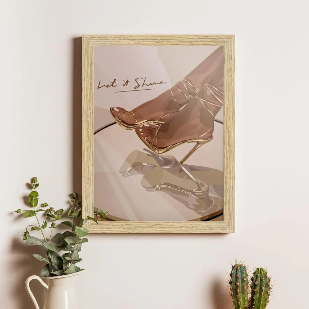 ArtX Paper Women Fashion Fashion-SO4-02 Art Paintings with Frames Multicolor Set of 4