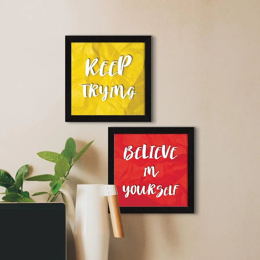 ArtX Paper Motivational Wall Frames Quotes Wall Art Painting Set of 4