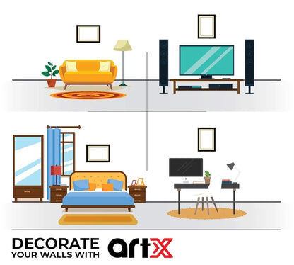 ArtX Paper Premium Village Scene Wall Art Painting Multicolor Village