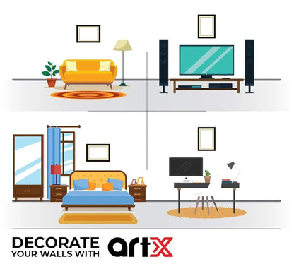 ArtX Paper Premium Abstract Kitchen Wall Art Painting Multicolor Abstract