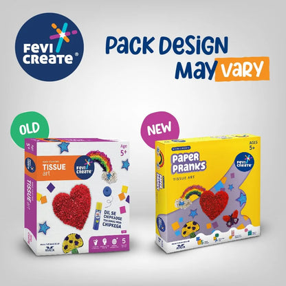 Fevicreate Tissue Art Kit | Create 5 Exciting Templates to Using Tissue, Glue Drops, Fevistik & More | Boost Child's Creativity | by Fevicol | Best Gift for Kids Boys & Girls Age 5+ Years