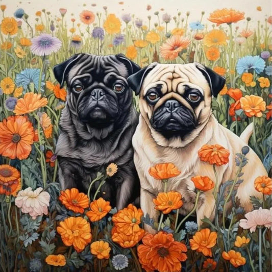 TULIP N TURTLE PAW and Petals DIY Acrylic Paint by Number Kit for Adults Beginner Canvas Painting by Number Acrylic Painting. Wall Decoration DIY Painting Kit for Adults