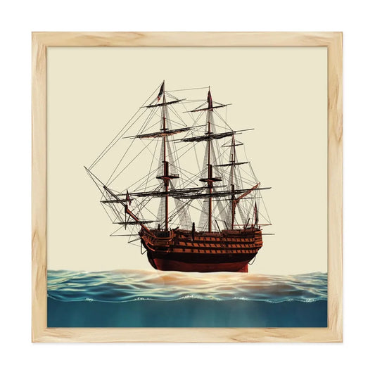 ArtX Paper Vintage Ship Wall Art Frame Painting Multicolor Abstract