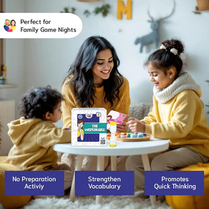 GiniMini The Unspeakable Word Guessing Game for Kids Aged 5 Plus Fast-Paced Educational and Party Game 90 Cards One Minute Sand Timer and Manual Improves Vocabulary Communication and Thinking Skills