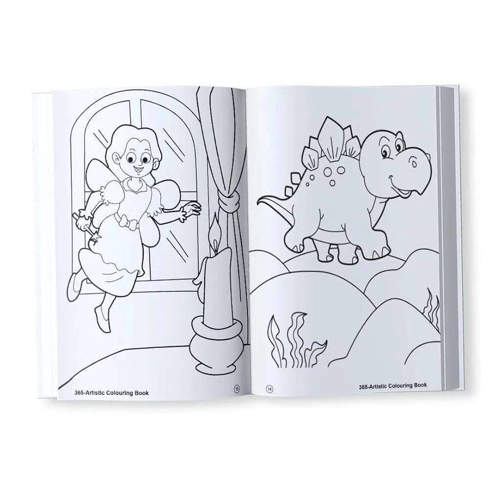 365 Artistic Colouring Book for Kids | Jumbo Colouring & Activity Book with 368 Pages | Fun Gift for Boys & Girls Ages 3+ | Improves Creativity, Focus & Fine Motor Skills | By Majestic Book Club