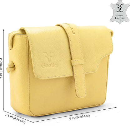 Goatter Genuine Leather Sling Cross-Body Bag For Girls And Women's