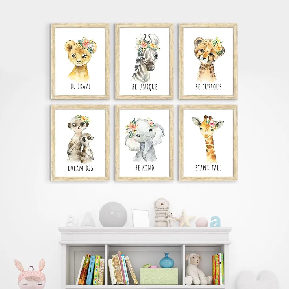 ArtX Wall Paintings For Kids Room Animals Kids Room Wall Frame Set Of 6