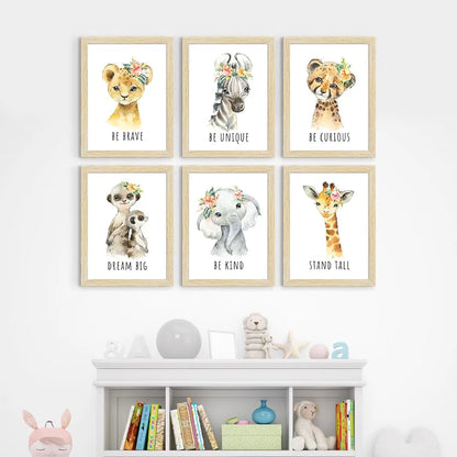 ArtX Wall Paintings For Kids Room Animals Kids Room Wall Frame Set Of 6