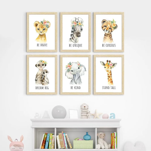 ArtX Wall Paintings For Kids Room Animals Kids Room Wall Frame Set Of 6