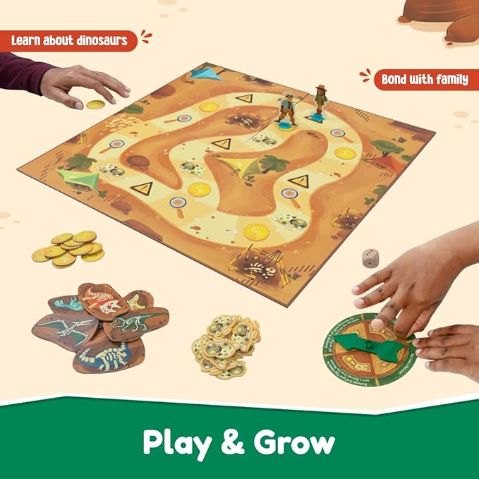 Bloomingo Board Game - Dino Discovery | Exciting Dinosaur Fossil Exploration Game for Kids & Adults
