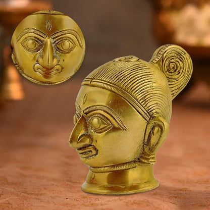 The Advitya Brass Gauri Head Statue | Parvati Head Brass | Gangaur Lady Idol | for Pooja Home Decor Office Showpiece