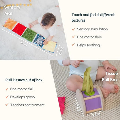 Curious Cub Baby Montessori Learning Wooden Box 4 | Builds Hand-eye Coordination & Language Skills