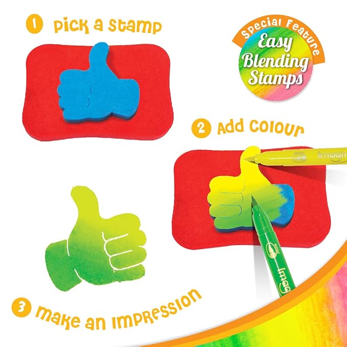 Imagimake Stamp Art Smiley Coloring & Stamping Set for Girls & Boys