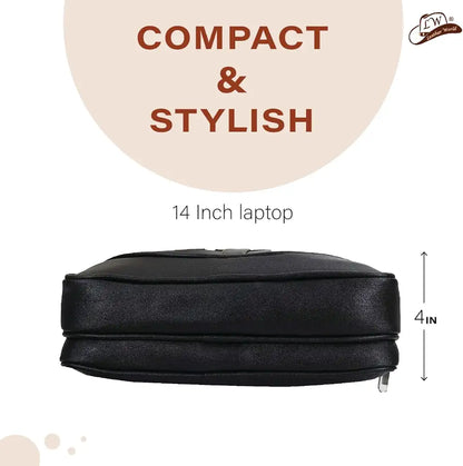 Leather World Pu Leather Mini 14 inch Laptop Office Bag | Office Bag | Messenger Bag | Travel Bag