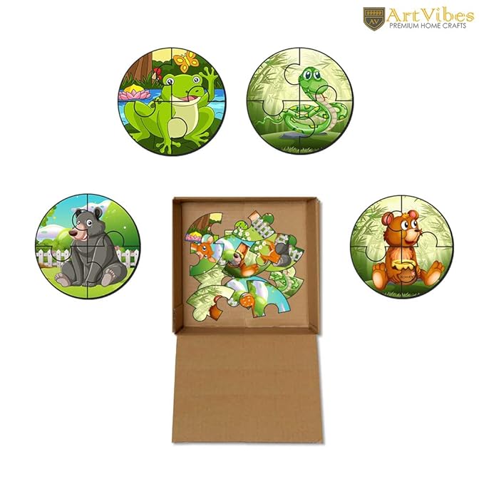 Artvibes Wooden Jigsaw Puzzle Games for Children & Kid's of Age 2-5 Years | Puzzle Toys for Kids | 4 Pieces