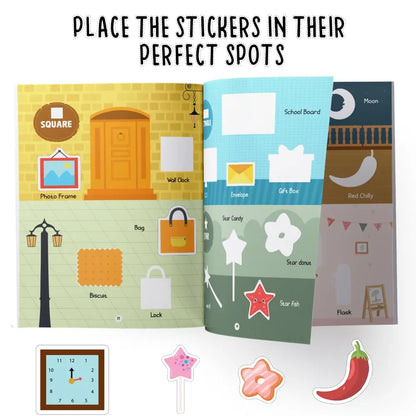 My First Colours & Shapes Sticker Book for Kids Ages 3+ | Fun Learning with 16 Pages + 4 Sticker Sheets | 2-in-1 Sticker Book | Fun Preschool Activity Book by Majestic Book Club