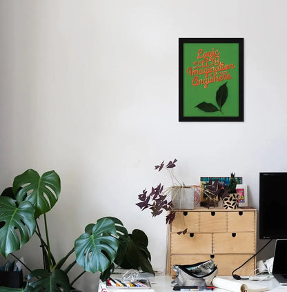 ArtX Paper Motivational Quotes Logic & imagination Wall Frame Art Painting