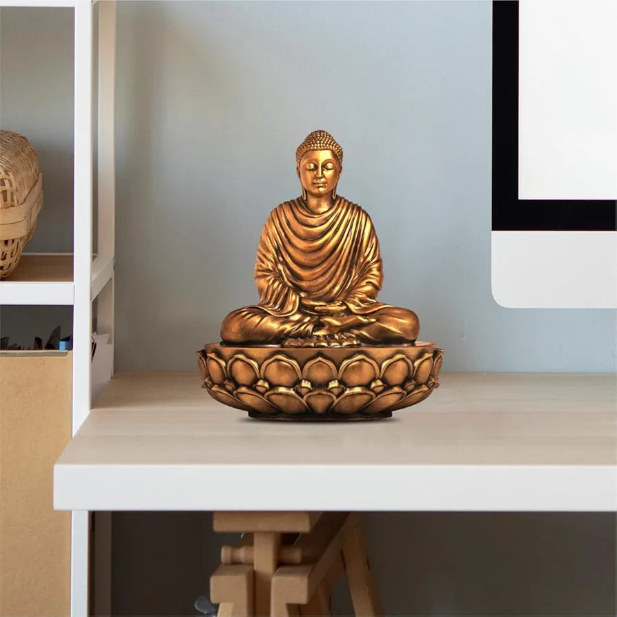Jd Fresh 6 Inch Gautam Buddha Statue - Gold