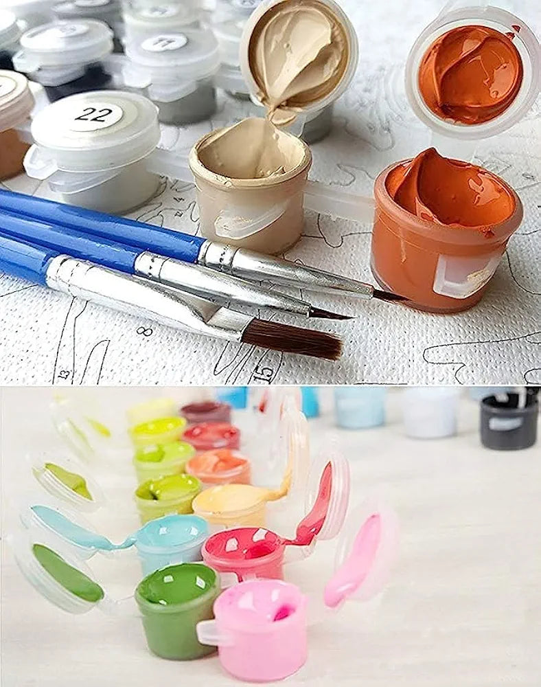 TREXEE DIY Oil Number Painting kit Pre-Printed Textured Canvas with Painiting Brush Acrylic Easy Hobby Non Toxic Pigment Painting Kit 40*50 CM for Adults Beginner Kids Gift Home Wall Decor Without Frame Diy Painting Kit DIY Paint by Number Kit DIY Acrylic Painting Kit DIY Oil Painting Kit